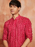 Men's Pink Rayon Kurta And Pyjama Set