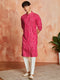 Men's Pink Rayon Kurta And Pyjama Set