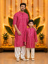 Boy's Falsa Cotton Bandhani Print Kurta Pyjama