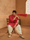 Men's Falsa Bandhani Print Kurta Set With Dupatta