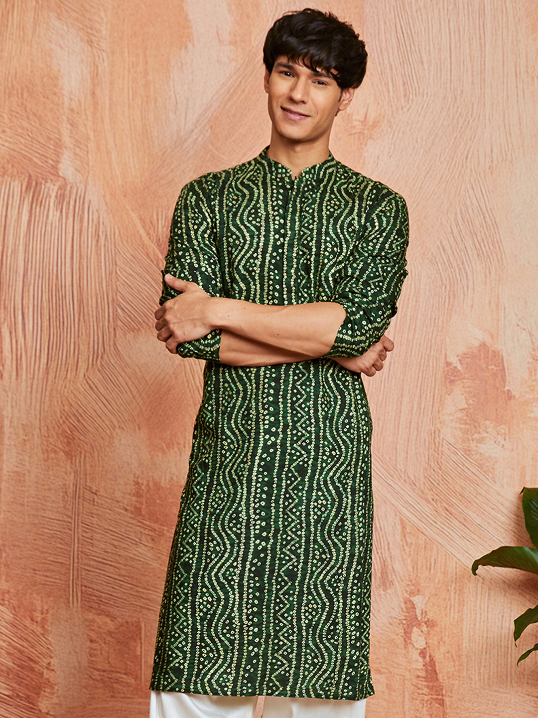 Men's Green Rayon Kurta