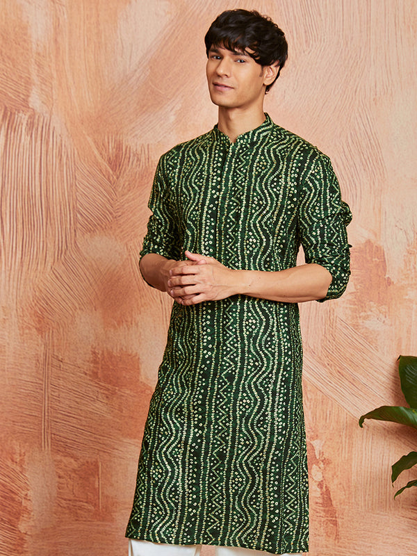 Men's Green Rayon Kurta