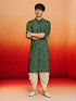 Men Green Rayon Kurta with Dhoti Casual, Summer / Casual, Wedding, Diwali, Holi collection, Festive, Festive Glitz, Navratri, Janmastami, Raksha Bandhan Ethnic Wear