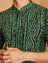 Men's Green Bandhani Printed Kurta Pant Set
