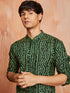 Men's Green Rayon Kurta And Patyala Set