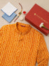 Men's Mustard Bandhni Rayon Kurta Rakhi Gift Box for Brother | Includes Rakhi