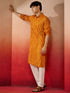 Men's Mustard Bandhni Rayon Kurta Rakhi Gift Box for Brother | Includes Rakhi