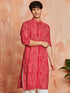 Men's Red Rayon Kurta