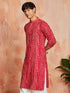 Men's Red Rayon Kurta