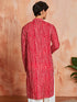 Men's Red Rayon Kurta