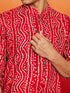 Men's Red Rayon Digital Print Knee Length Kurta with Dhoti