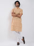 Men's Gold Cotton Kurta And Pyjama Set