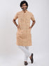 Men's Gold Cotton Kurta And Pyjama Set