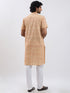 Men's Gold Cotton Kurta And Pyjama Set