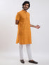Men's Mustard Cotton Kurta And Pyjama Set