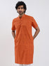 Men's Orange Cotton Kurta
