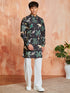 Men's Black Cotton Kurta And Pyjama Set