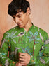 Men's Green Cotton Kurta And Pyjama Set