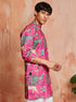 Men's Pink Cotton Kurta