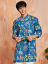 Men's Blue Cotton Kurta