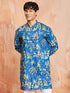 Men's Blue Cotton Kurta