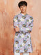 Men's Lavender Cotton Kurta