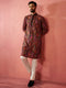 Men's Black Kurta with Cream Pyjama