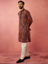 Men's Black Kurta with Cream Pyjama