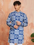 Men's Blue Cotton Kurta