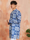 Men's Blue Cotton Kurta