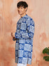 Men's Blue Cotton Kurta