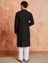 Men's Black Cotton Kurta And Pyjama Set
