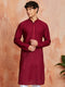 Men's Maroon Cotton Kurta