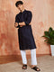 Men's Navy Blue Cotton Kurta