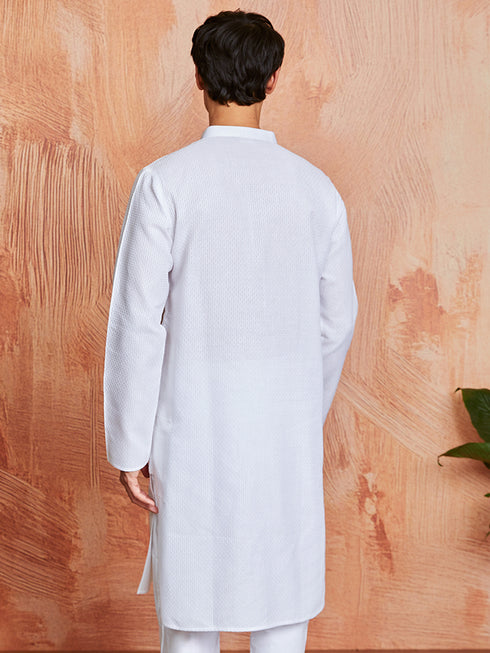 Men's White Cotton Kurta