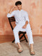 Men's White Cotton Kurta And Pyjama Set