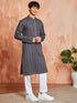 Men's Grey Cotton Kurta And Pyjama Set