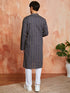 Men's Grey Cotton Kurta And Pyjama Set