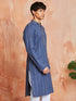Men's Navy Blue Cotton Kurta