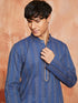 Men's Navy Blue Cotton Kurta