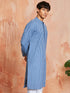 Men's Blue Cotton Kurta