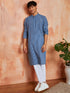 Men's Blue Cotton Kurta