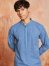 Men's Blue Cotton Kurta And Pyjama Set
