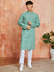Men's Green Cotton Kurta And Pyjama Set