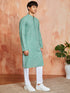 Men's Green Cotton Kurta And Pyjama Set