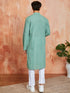Men's Green Cotton Kurta And Pyjama Set