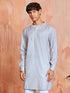 Men's Grey Cotton Blend Kurta