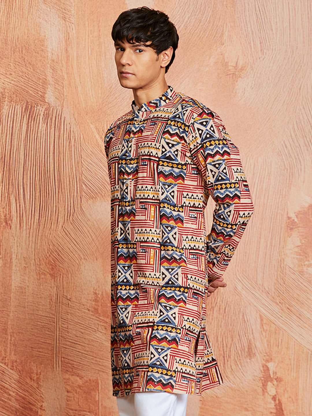 Men's Multi Color Cotton Kurta