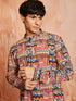 Men's Multi Color Cotton Kurta And Pyjama Set