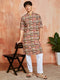 Men's Multi Color Cotton Kurta And Pyjama Set